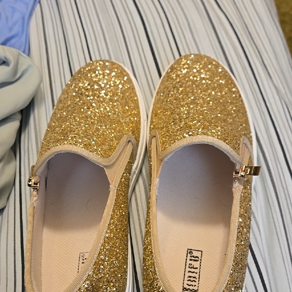 Gold Glitter Flats